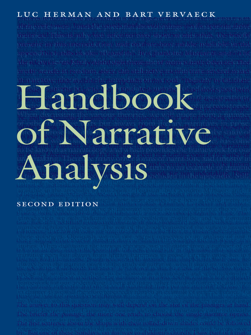 Title details for Handbook of Narrative Analysis by Luc Herman - Available